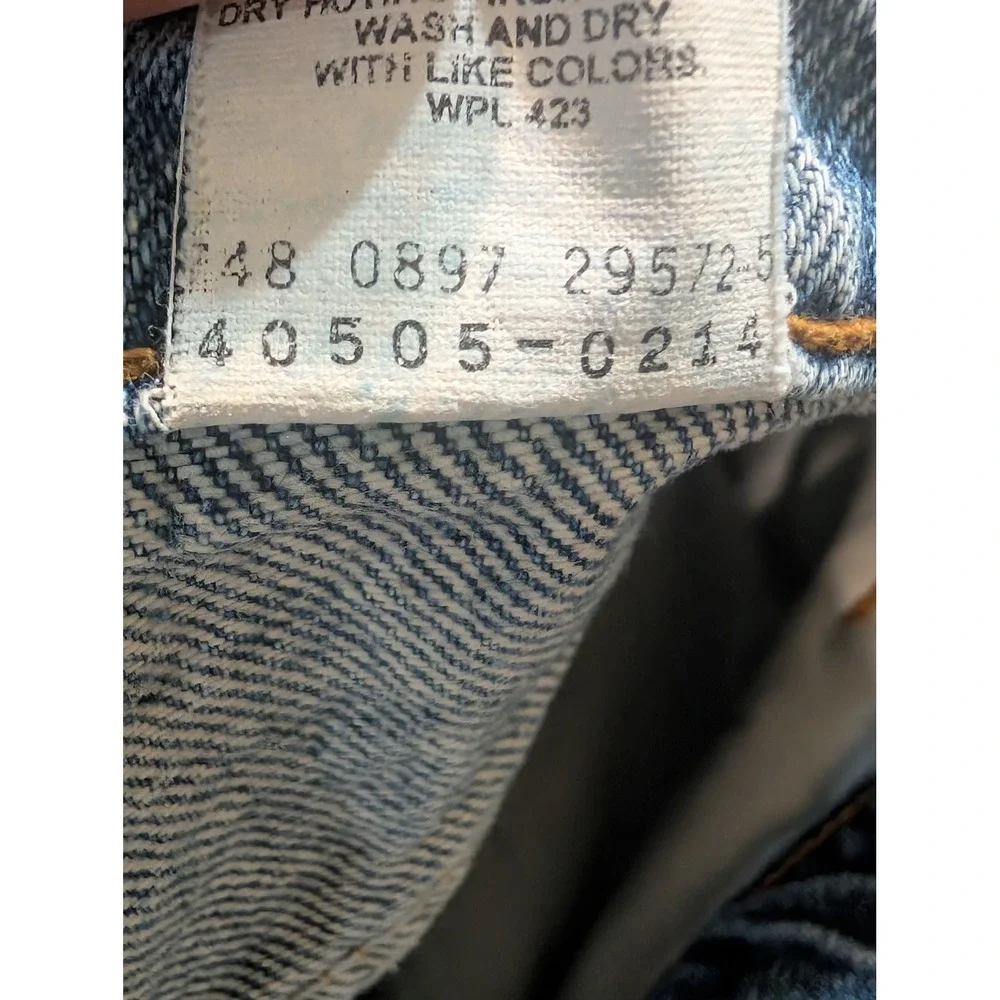 Vintage 1997 Levis 505 Orange Tab Jeans Light Wash Straight Leg‎ Denim 33x30(25)